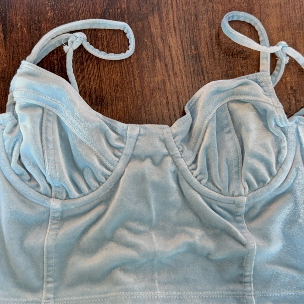 Light Blue Ruched Tank Top